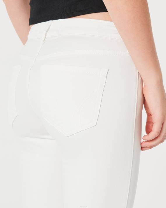 Hollister Kvinder lave hvide støvlejeans 2H8Z629 bunde hvid