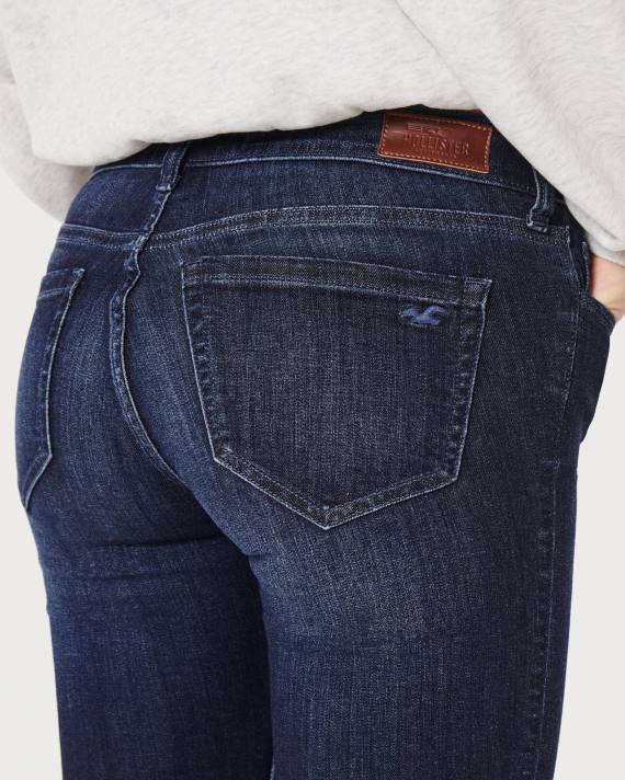 Hollister Kvinder lave jeans med mørk vask 2H8Z594 bunde mørk vask