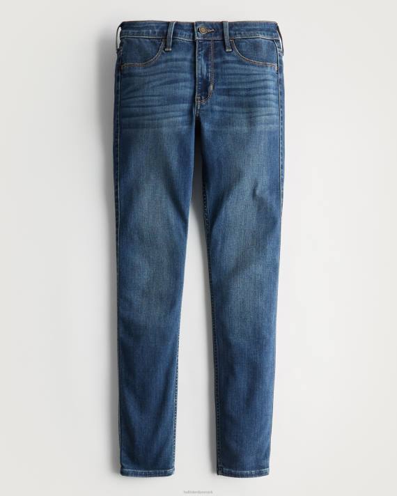 Hollister Kvinder mellemhøj jeanleggings med mørk vask 2H8Z570 bunde mørk vask
