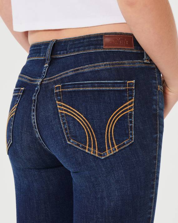 Hollister Kvinder mellemhøje mørke vask støvlejeans 2H8Z477 bunde mørk