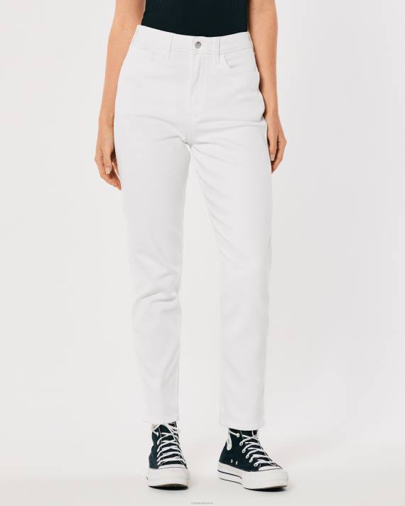 Hollister Kvinder ultra høje hvide mom jeans 2H8Z577 bunde hvid