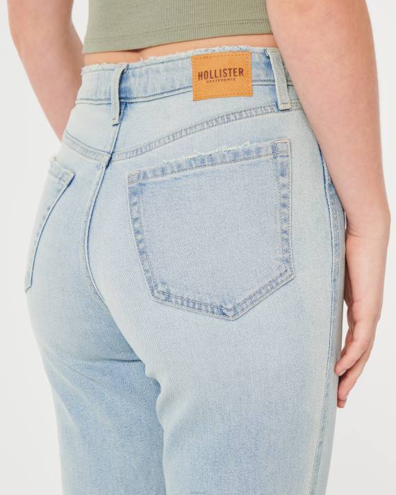 Hollister Kvinder ultra high-rise let vask mom jeans 2H8Z607 bunde let vask