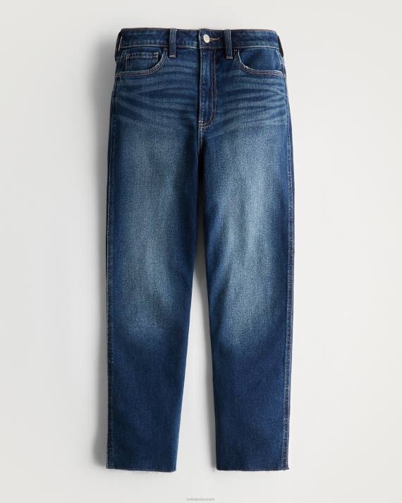 Hollister Kvinder ultra high-rise mørke medium vask mom jeans 2H8Z716 bunde mørk medium vask