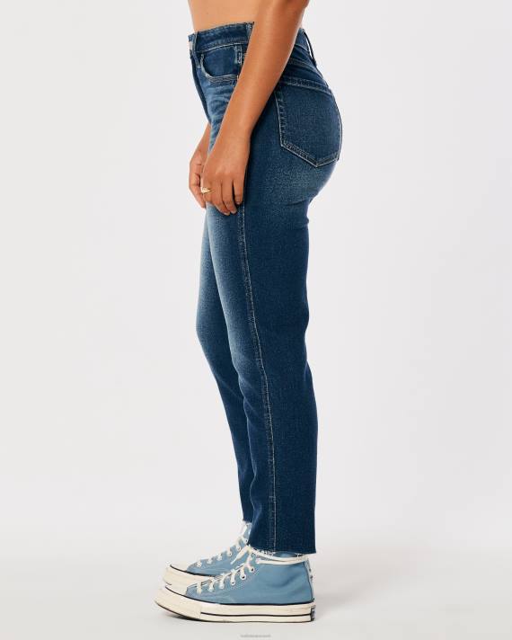 Hollister Kvinder ultra high-rise mørke medium vask mom jeans 2H8Z716 bunde mørk medium vask
