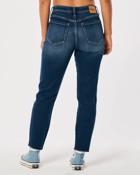 Hollister Kvinder ultra high-rise mørke medium vask mom jeans 2H8Z716 bunde mørk medium vask