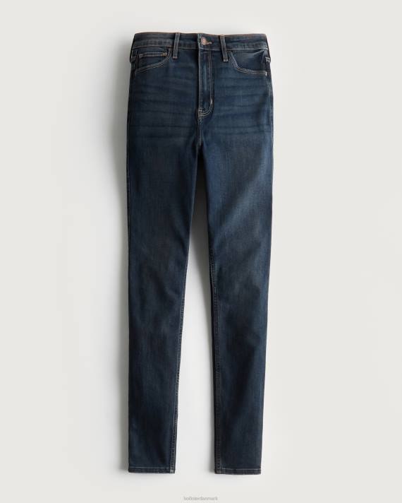 Hollister Kvinder ultra high-rise mørkevaskede super skinny jeans 2H8Z729 bunde mørk vask