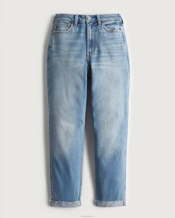 Hollister Kvinder ultra high-rise medium vask mom jeans 2H8Z529 bunde medium