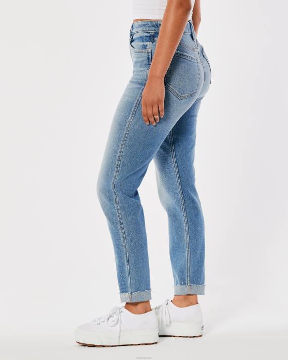 Hollister Kvinder ultra high-rise medium vask mom jeans 2H8Z529 bunde medium