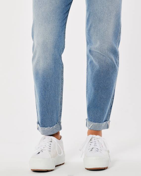 Hollister Kvinder ultra high-rise medium vask mom jeans 2H8Z529 bunde medium