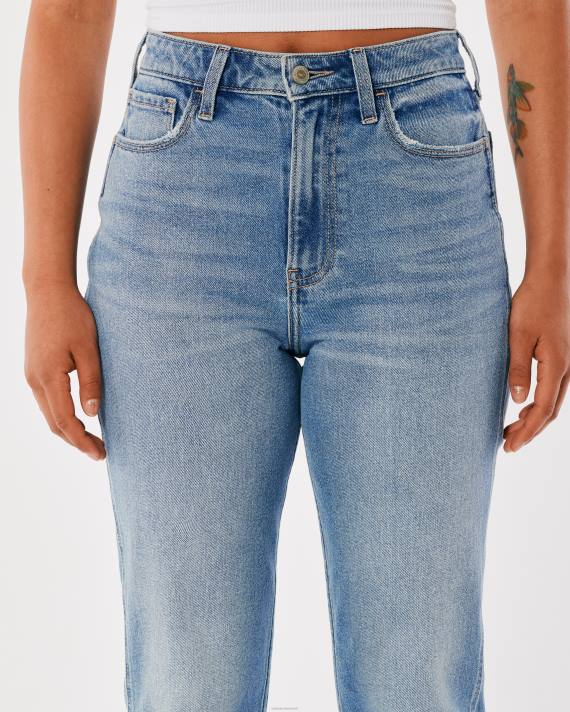 Hollister Kvinder ultra high-rise medium vask mom jeans 2H8Z529 bunde medium