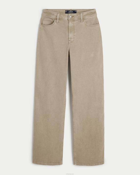 Hollister Kvinder ultra high-rise tan dad jeans 2H8Z604 bunde lysebrun