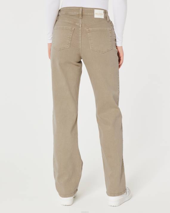 Hollister Kvinder ultra high-rise tan dad jeans 2H8Z604 bunde lysebrun