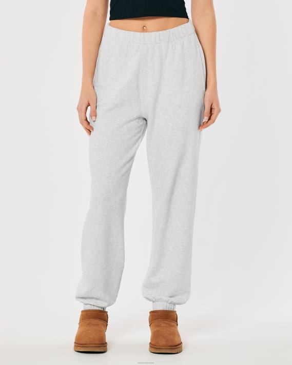 Hollister Kvinder feel good justerbar stigning fleece far joggere 2H8Z497 bunde lysegrå