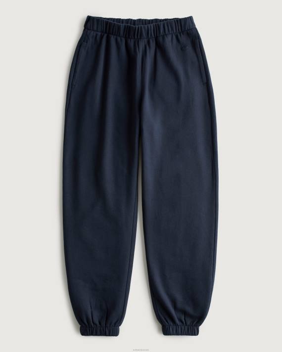 Hollister Kvinder feel good justerbar stigning fleece far joggere 2H8Z507 bunde Marine blå
