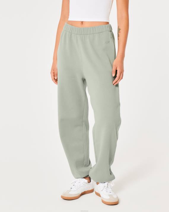 Hollister Kvinder feel good justerbar stigning fleece far joggere 2H8Z614 bunde lysegrøn
