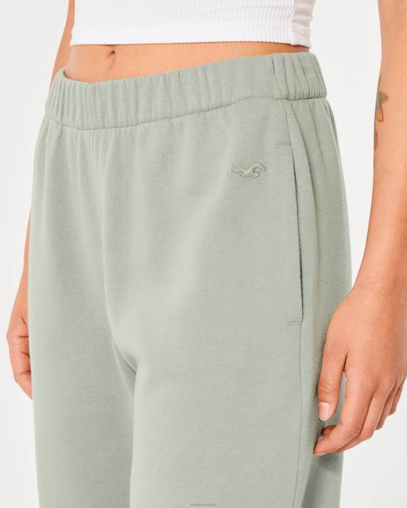 Hollister Kvinder feel good justerbar stigning fleece far joggere 2H8Z614 bunde lysegrøn