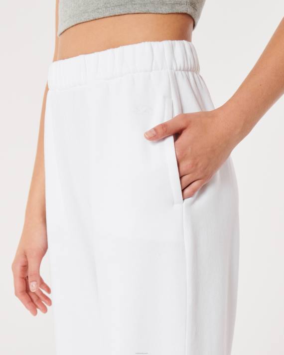 Hollister Kvinder feel good justerbar stigning fleece far joggere 2H8Z661 bunde hvid