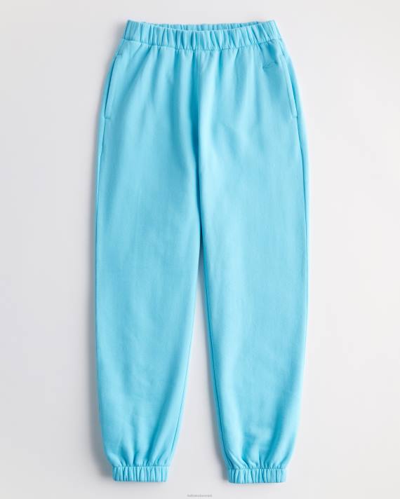 Hollister Kvinder justerbar stigning far joggers i fleece 2H8Z608 bunde turkis