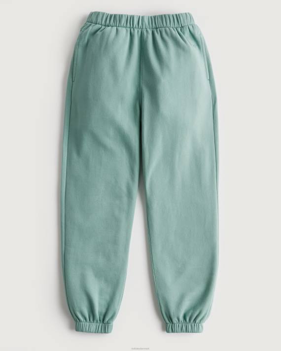 Hollister Kvinder justerbar stigning far joggers i fleece 2H8Z757 bunde grøn