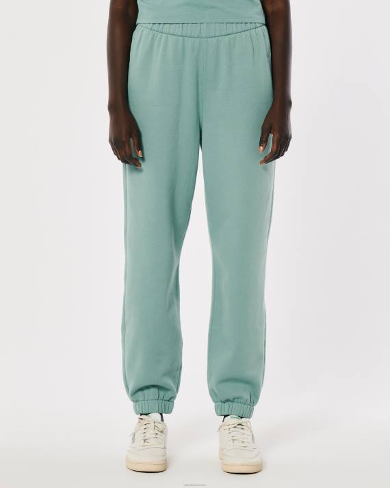 Hollister Kvinder justerbar stigning far joggers i fleece 2H8Z757 bunde grøn