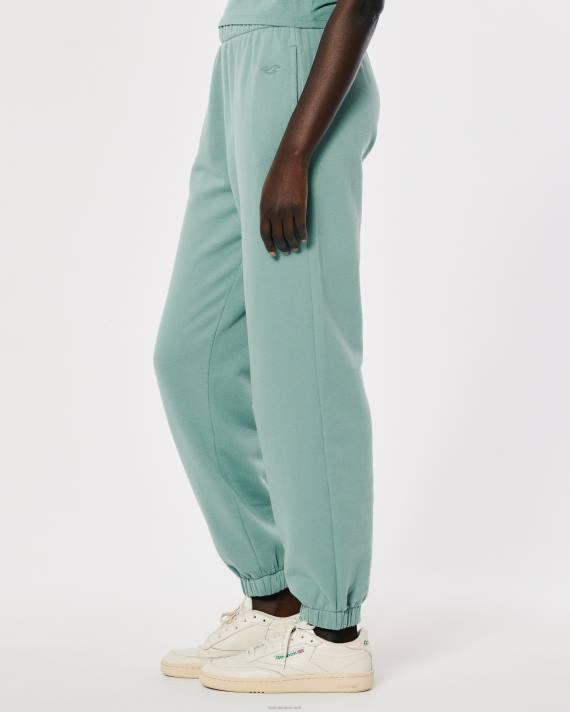 Hollister Kvinder justerbar stigning far joggers i fleece 2H8Z757 bunde grøn