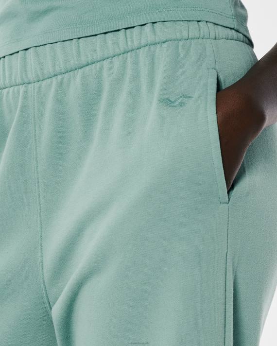 Hollister Kvinder justerbar stigning far joggers i fleece 2H8Z757 bunde grøn
