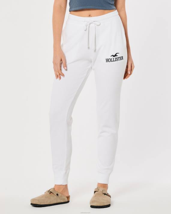 Hollister Kvinder ultra høje løbesko i fleece-logo 2H8Z646 bunde hvid