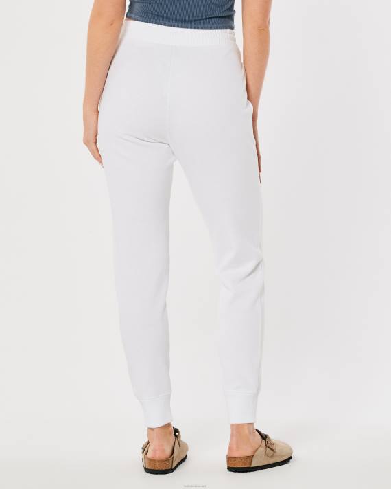 Hollister Kvinder ultra høje løbesko i fleece-logo 2H8Z646 bunde hvid