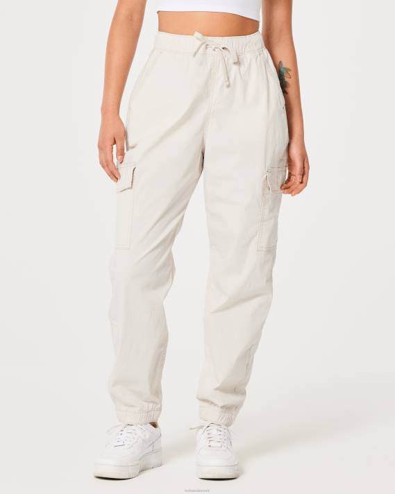 Hollister Kvinder ultra højhus baggy twill cargo joggere 2H8Z550 bunde fløde