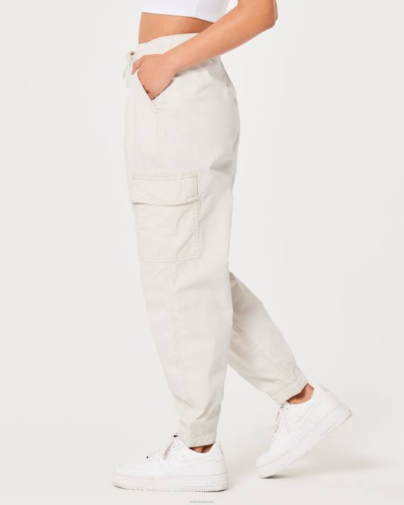 Hollister Kvinder ultra højhus baggy twill cargo joggere 2H8Z550 bunde fløde