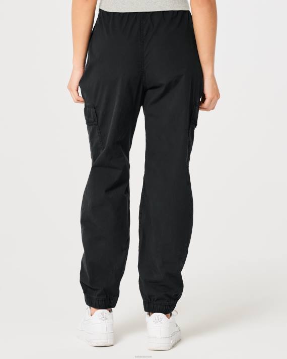 Hollister Kvinder ultra højhus baggy twill cargo joggere 2H8Z560 bunde sort