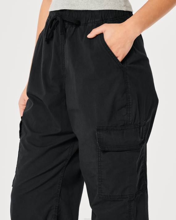 Hollister Kvinder ultra højhus baggy twill cargo joggere 2H8Z560 bunde sort