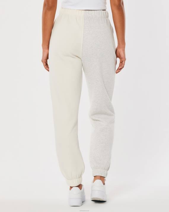 Hollister Kvinder ultra højhuse fleece far joggers 2H8Z713 bunde lysegrå farveblok