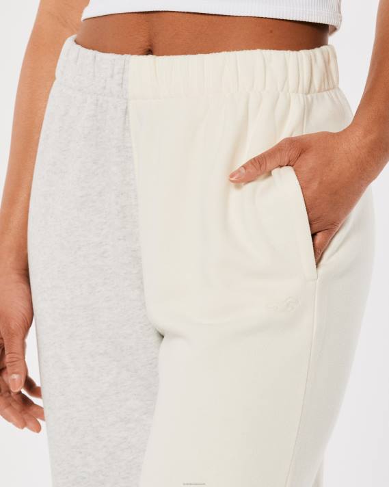 Hollister Kvinder ultra højhuse fleece far joggers 2H8Z713 bunde lysegrå farveblok