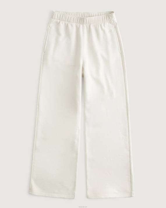 Hollister Kvinder feel good ultra højtaljede fleecebukser med brede ben 2H8Z494 bunde fløde