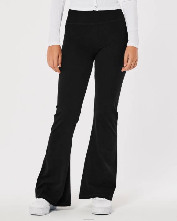 Hollister Kvinder udstrakte leggings 2H8Z526 bunde sort fast stof