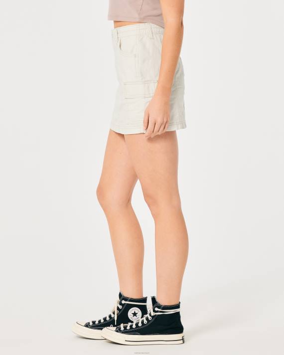 Hollister Kvinder højhus poplin cargo mini-nederdel 2H8Z534 bunde fløde