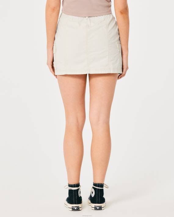 Hollister Kvinder højhus poplin cargo mini-nederdel 2H8Z534 bunde fløde