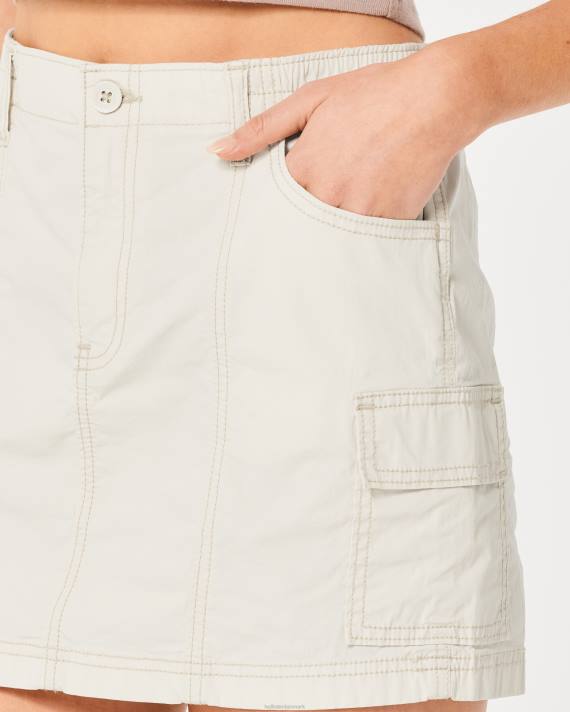 Hollister Kvinder højhus poplin cargo mini-nederdel 2H8Z534 bunde fløde
