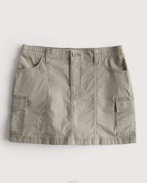 Hollister Kvinder højhus poplin cargo mini-nederdel 2H8Z544 bunde olivengrøn