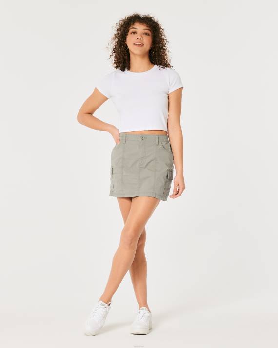 Hollister Kvinder højhus poplin cargo mini-nederdel 2H8Z544 bunde olivengrøn
