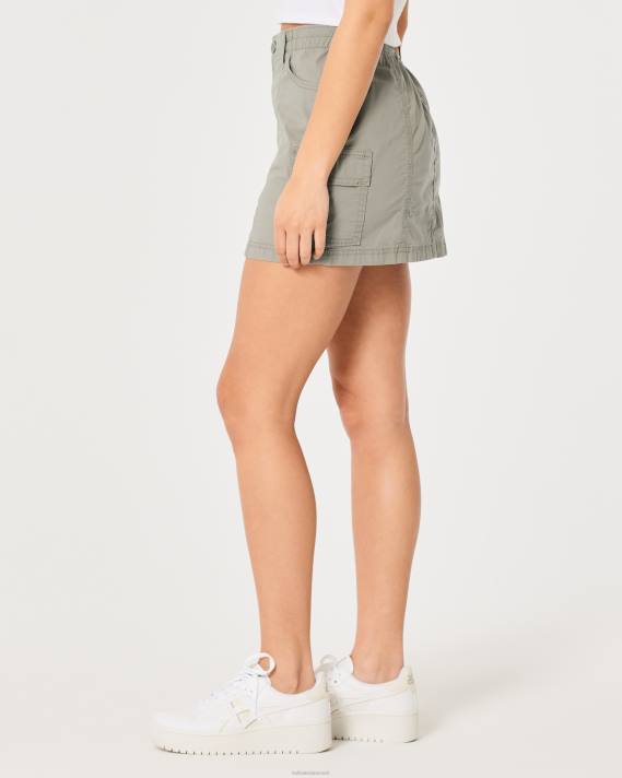 Hollister Kvinder højhus poplin cargo mini-nederdel 2H8Z544 bunde olivengrøn