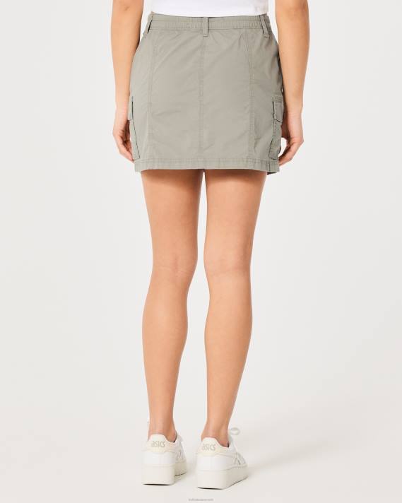 Hollister Kvinder højhus poplin cargo mini-nederdel 2H8Z544 bunde olivengrøn