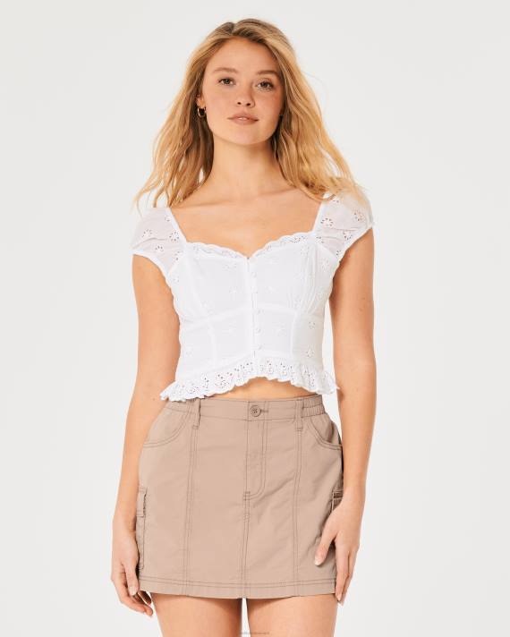 Hollister Kvinder højhus poplin cargo mini-nederdel 2H8Z677 bunde kaki