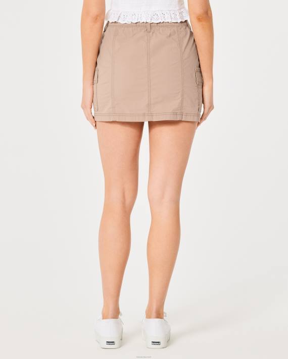 Hollister Kvinder højhus poplin cargo mini-nederdel 2H8Z677 bunde kaki