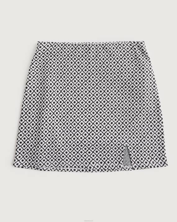 Hollister Kvinder mini-nederdel med ultrahøjt talje 2H8Z770 bunde sort mønster