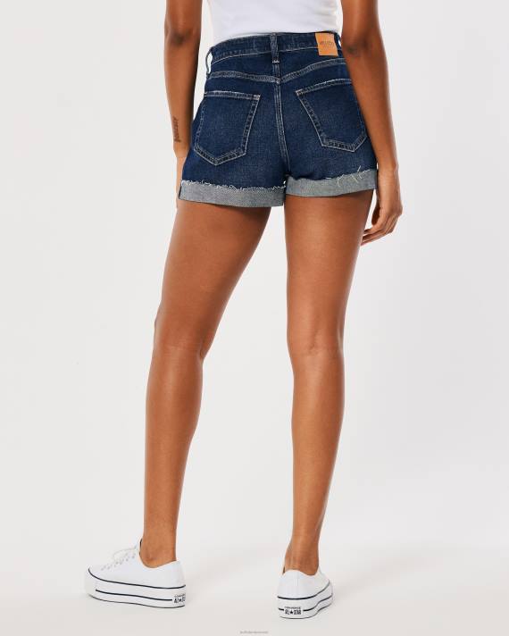 Hollister Kvinder buede, ultrahøje denim-morshorts 2H8Z752 bunde mørk vask