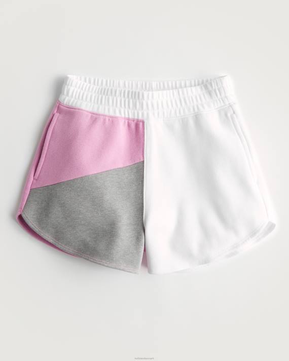 Hollister Kvinder farshorts med ultra høj talje, buet søm 2H8Z704 bunde pink-grå-hvid