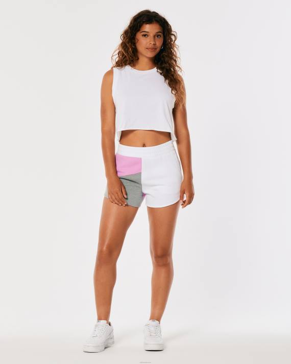 Hollister Kvinder farshorts med ultra høj talje, buet søm 2H8Z704 bunde pink-grå-hvid