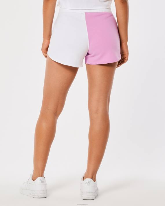 Hollister Kvinder farshorts med ultra høj talje, buet søm 2H8Z704 bunde pink-grå-hvid